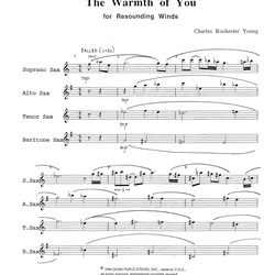 Warmth of You - Saxophone Quartet (SATB)