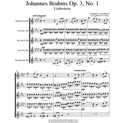 Liebestreu, Op. 3, No. 1 - Saxophone Quintet (SAATB)