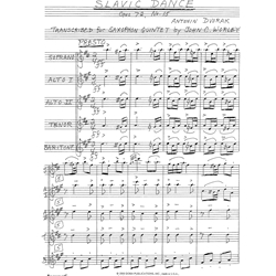 Slavic Dance Op. 72, No. 15 - Saxophone Quintet (SAATB)