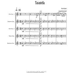 Tarantella - Solo Alto Saxophone and Saxophone Quartet (SATB)