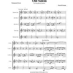 Old Salem - Saxophone Quintet (SAATB)