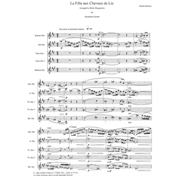 La Fille aux Cheveux de Lin - Saxophone Quintet (SAATB)