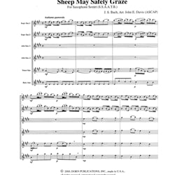 Sheep May Safely Graze - Saxophone Sextet (SSAATB)