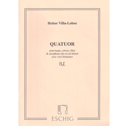 Quatuor (Quartet) for harp, celeste, flute, alto sax and voices - Score