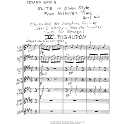 Rigaudon from Holberg Suite - Sax Choir
