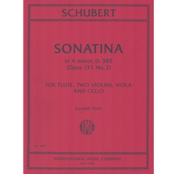 Sonatina in A Minor, Op. 137, No. 2 - Flute and String Quartet (Set of Parts)