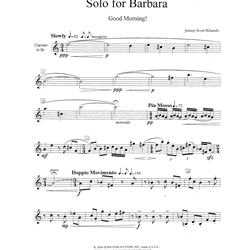 Solo for Barbara - Clarinet Unaccompanied