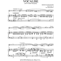 Vocalise, Opus 34, No. 14 - Clarinet and Piano