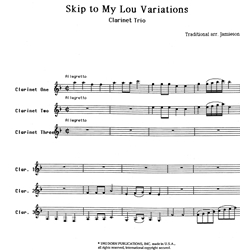 Skip to My Lou Variations - Clarinet Trio