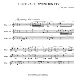 3-Part Invention No. 5 - Clarinet Trio