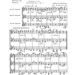 Menuetto from "Sonata, Opus 1, No. 2" - Clarinet Trio