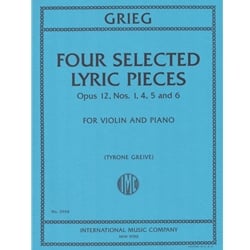 4 Selected Lyric Pieces, Op. 12, Nos. 1, 4-6 - Violin and Piano