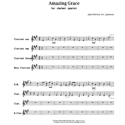 Amazing Grace - Clarinet Quartet