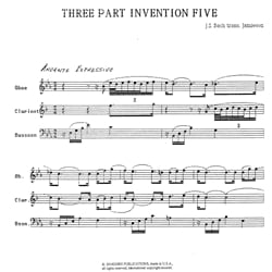 3-Part Invention No. 5 - Oboe, Clarinet and Bassoon