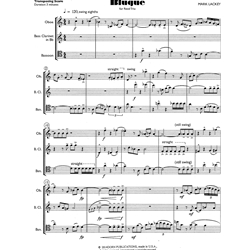 Blugue for Reed Trio - Oboe, Bass Clarinet and Bassoon