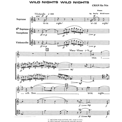 Wild Nights! Wild Nights! - Soprano Voice, Soprano Saxophone and Cello