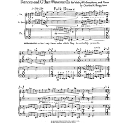 Dances and Other Movements - Violin, Alto Saxophone and Piano