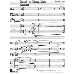 Serenade For Unknown Friends - Oboe, Clarinet, Tenor Sax and Piano