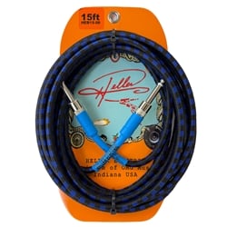 Heller Electric Braid-Matrix Cable, 15ft, Black/Blue, 1/4"" Str/Str