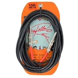Heller Electric High-Standard Inst. Cable, 15ft, Black, 1/4" Str/Str