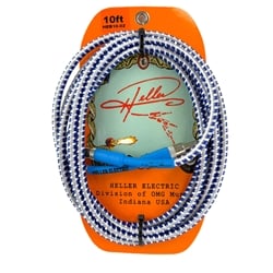 Heller Electric Braid-Matrix Cable, 10ft, White/Blue, 1/4" Str/Str