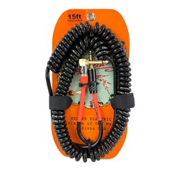 Heller Electric Coil-Connect Cable, 15ft, Black, 1/4"" Str/RA Gold