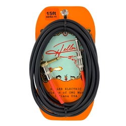 Heller Electric High-Standard Inst. Cable, 15ft, Black, 1/4"" Str/RA