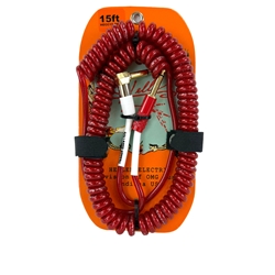 Heller Electric Coil-Connect Cable, 15ft, Red, 1/4"" Str/RA Gold