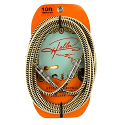 Heller Electric Braid-Matrix Cable, 10ft, Gold/Black, 1/4" Str/Str