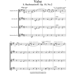 Valse, Op. 10, No. 2 - Saxophone Quartet (SATB)