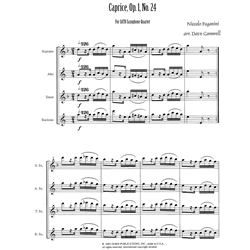 Caprice, Op. 1, No. 24 - Saxophone Quartet (SATB)