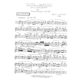 Third Quartet "Williamsburg" - Set of Parts for Saxophone Quartet (SATB)