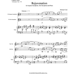 Rejuvenation - Soprano Saxophone, Alto Saxophone and Piano