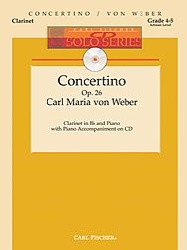 Concertino in E-flat Major, Op. 26 (Bk/CD) - Clarinet and Piano