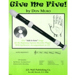 Give Me Five (Book and CD) - Classroom Recorder Method