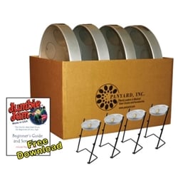 Jumbie Jam Steel Drum Kit with Table Top Stand - Educators 4-Pack