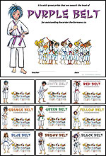 Dojo Award Certificate Value 10 Pack - 10 of Each Color