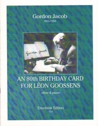 80th Birthday Card for Leon Goossens - Oboe and Piano