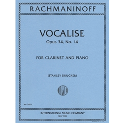 Vocalise, Op. 34, No. 14 - Clarinet in A and Piano