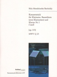 Concert Piece No. 1 in F Minor, Op. 113 - Clarinet Duet (or Clarinet and Basset Horn) and Piano