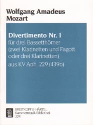 Divertimento No. 1 in B-flat Major, K. Anh. 229 (439b) - Clarinet Trio