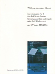 Divertimento No. 4 in B-flat Major, K. Anh. 229 (439b) - Clarinet Trio