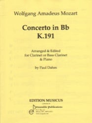 Concerto, K. 191 - Clarinet (or Bass Clarinet) and Piano