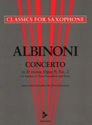 Concerto in D Minor, Op. 9, No. 2 - Soprano Sax and Piano