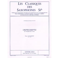 Impromptu, Op. 90 No. 3 - Soprano (or Tenor) Sax and Piano