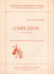 Complainte - Alto Sax and Piano (or Harp)