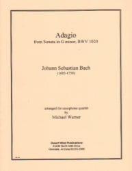 Adagio from Sonata in G Minor, BWV 1020 - Sax Quartet SATB