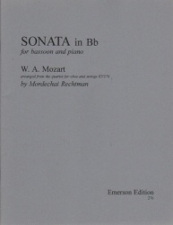 Sonata in B-flat Major (from the Oboe Quartet, K. 370) - Bassoon and Piano