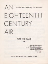 18th Century Air : Caro Mio Ben - Flute, Bassoon, and Piano