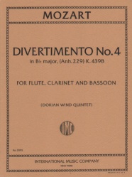 Divertimento No. 4 in B-flat Major, K. 439b - Flute, Clarinet, and Bassoon